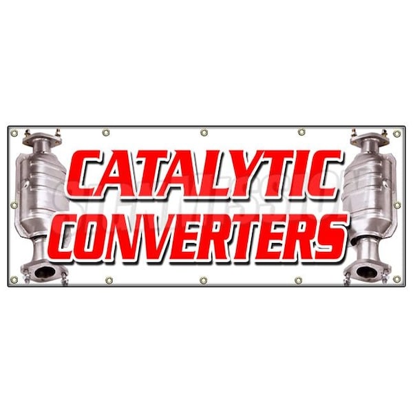 CATALYTIC CONVERTERS BANNER SIGN inspection asci auto cars repair a/c